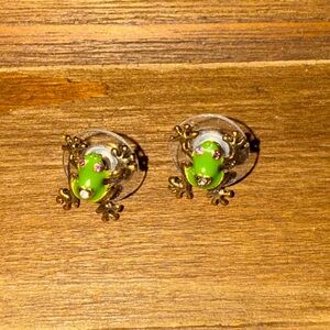 Betsy Johnson Frog post earrings